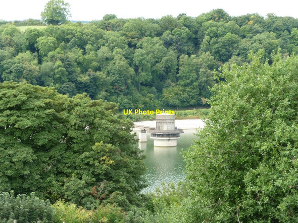 Photo 6"x4" Llandegfedd Reservoir's valve tower Coed-y-paen c2013