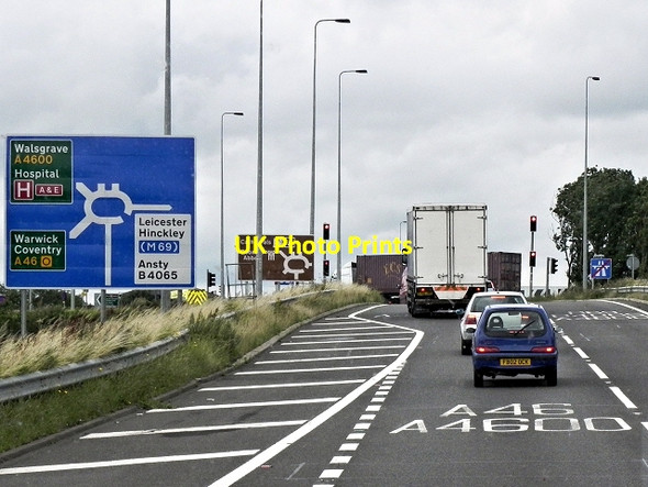 Photo 6"x4" M6, Exit Sliproad at Junction 2 Ansty\/SP3983 c2013