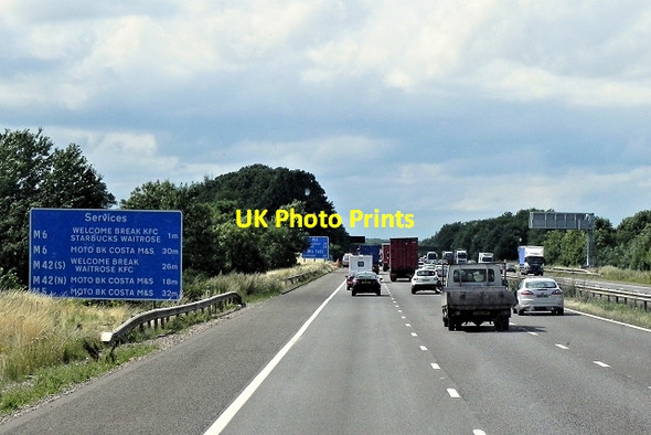 Photo 6"x4" Northbound M6 Bedworth c2013
