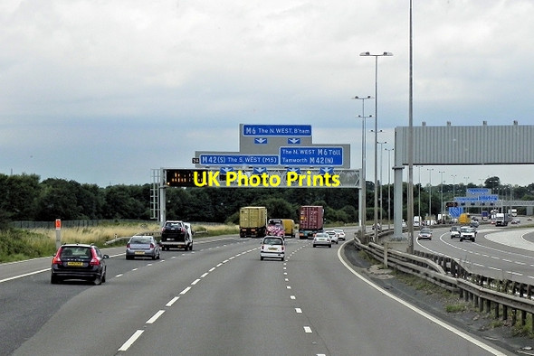 Photo 6"x4" M6 Northbound, Coleshill Interchange Maxstoke c2013
