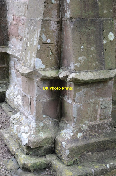 Photo 6"x4" Benchmark, Welsh Newton church Welsh Newton c2013