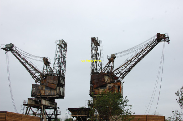 Photo 6"x4" Battersea Power Station cranes Westminster c2013