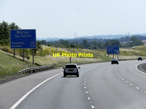 Photo 6"x4" M6 Toll Road, Southbound Allen End c2013