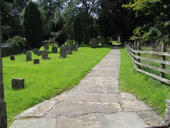 Photo 6"x4" Churchyard path at St Michael the Archangel, Kirkby Malham Kirkby Malham c2007