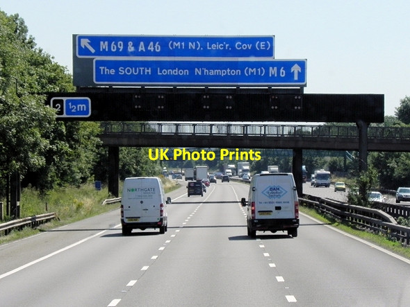 Photo 6"x4" Southbound M6 Motorway Potter's Green\/SP3782 c2013