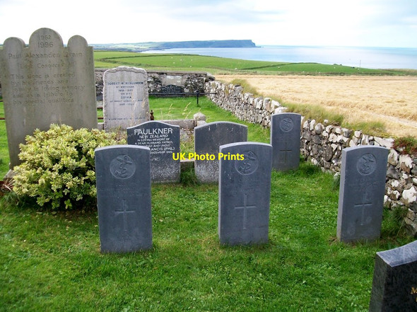 Photo 6"x4" CWGC graves in the graveyard of Ballintoy Parish Church Ballintoy c2013
