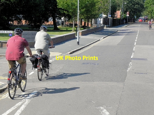 Photo 6"x4" Cyclists on Grange Road High Cross\/TL4259 c2013