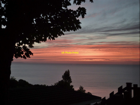 Photo 6"x4" Sunrise over Ness Cove, Shaldon, Devon Teignmouth c2013