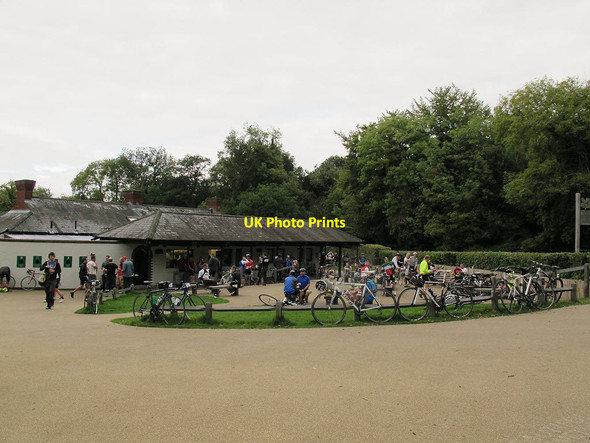 Photo 6"x4" Cyclists atop Box Hill Dorking c2013