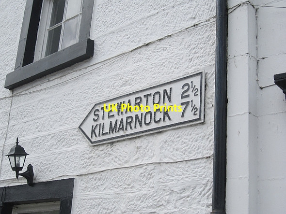 Photo 6"x4" Road sign, Village Inn Dunlop c2013