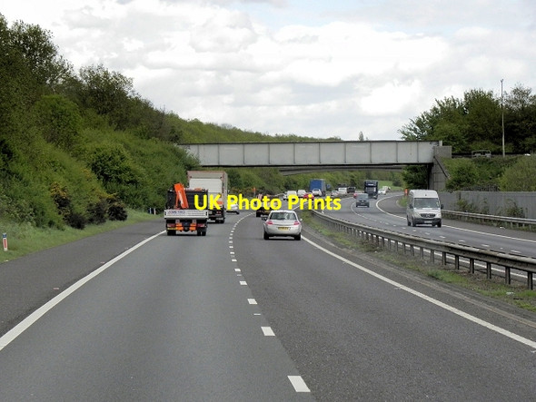 Photo 6"x4" Railway Bridge over the M26 near Otford Greatness c2013