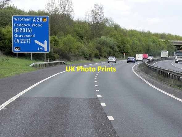 Photo 6"x4" M26 Approaching Junction 2A Borough Green c2013
