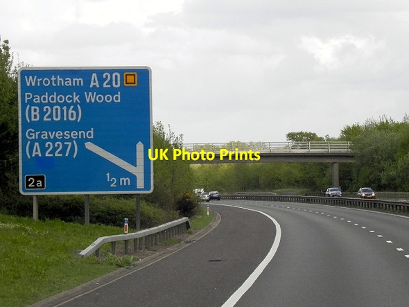 Photo 6"x4" Approaching Junction 2A, Eastbound M26 Borough Green c2013