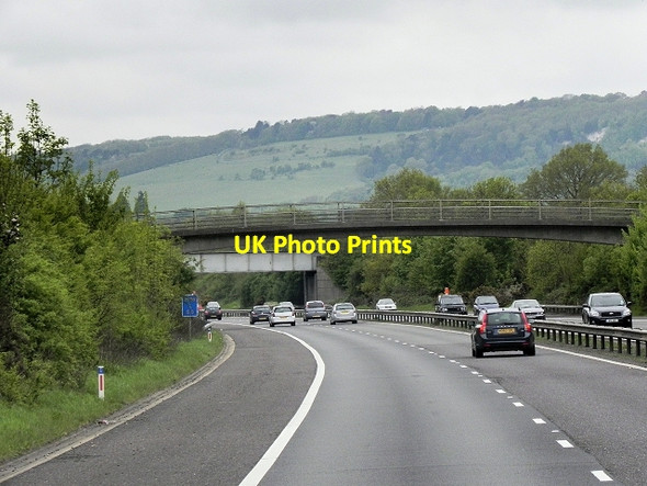 Photo 6"x4" Foot and Rail Bridges over the M26 near Otford Greatness c2013