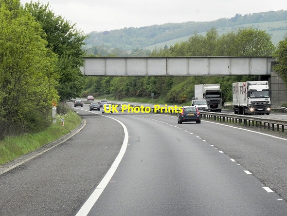 Photo 6"x4" Rail Bridge over the M26 - Westbound Greatness c2013