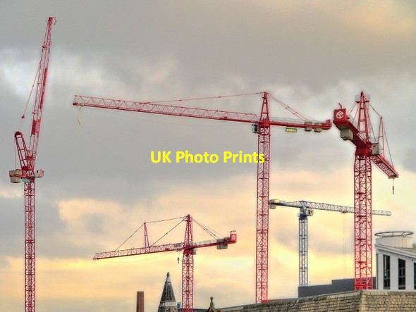 Photo 6"x4" Cranes Over the Manchester Skyline Manchester c2013