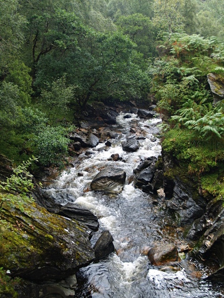 Photo 6"x4" Abhainn a' Ghlinne Bhig from the footbridge Allt Srath a' Chomair c2008