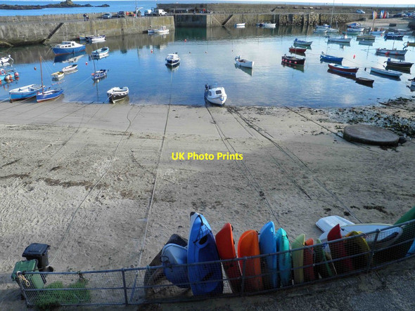 Photo 6"x4" Mousehole harbour Newlyn c2013