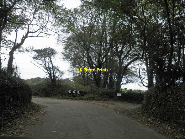 Photo 6"x4" Bend ahead on Carlidnack Road Falmouth c2013