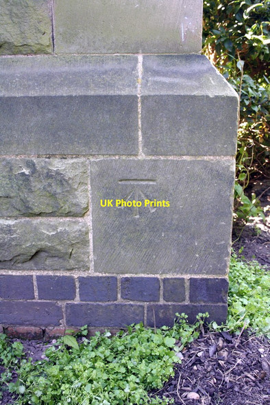 Photo 6"x4" Benchmark on tower buttress of All Saints Church Burton upon Trent c2013