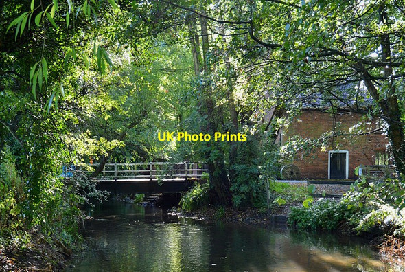 Photo 6"x4" Mill house and bridge over the River Pang in Tidmarsh, Berkshire Tidmarsh c2013