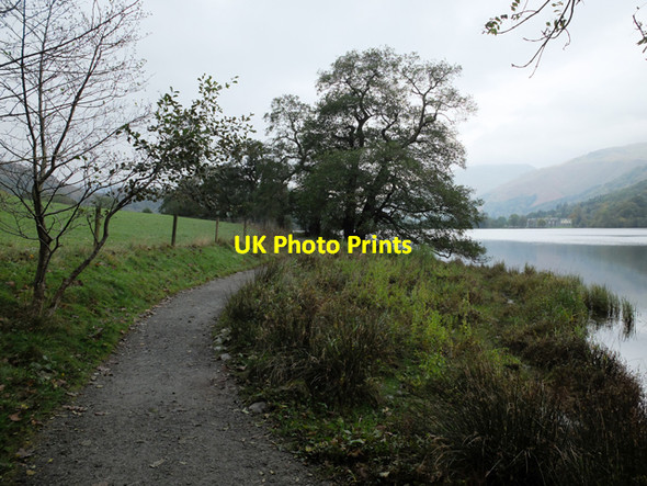 Photo 6"x4" Southwestern shore of Grasmere Chapel Stile c2013