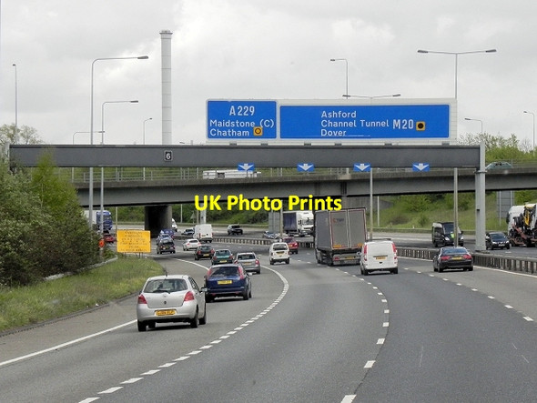 Photo 6"x4" Southbound M20, Little Preston Forstal c2013