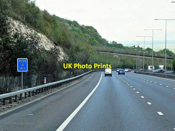 Photo 6"x4" Southbound M20, Butts Hill Wood Wrotham c2013
