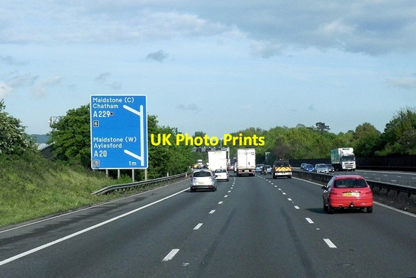 Photo 6"x4" Southbound M20 Larkfield\/TQ7058 c2013