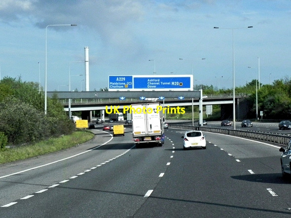 Photo 6"x4" Southbound M20 at Junction 5 Forstal c2013