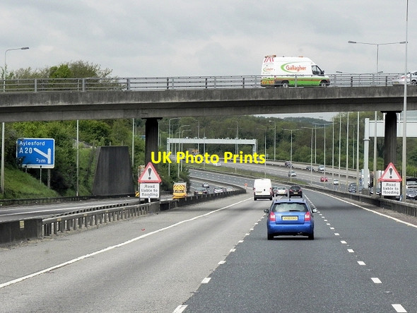 Photo 6"x4" Northbound M20, Forstal Road Bridge Abbey Gate\/TQ7558 c2013