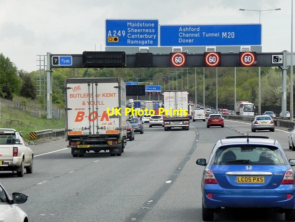Photo 6"x4" Southbound M20 near Boxley Abbey Gate\/TQ7558 c2013