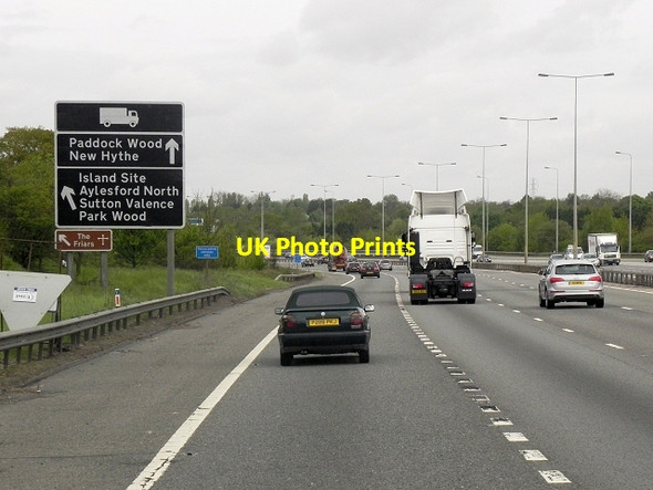 Photo 6"x4" Northbound M20 near Sandling Abbey Gate\/TQ7558 c2013