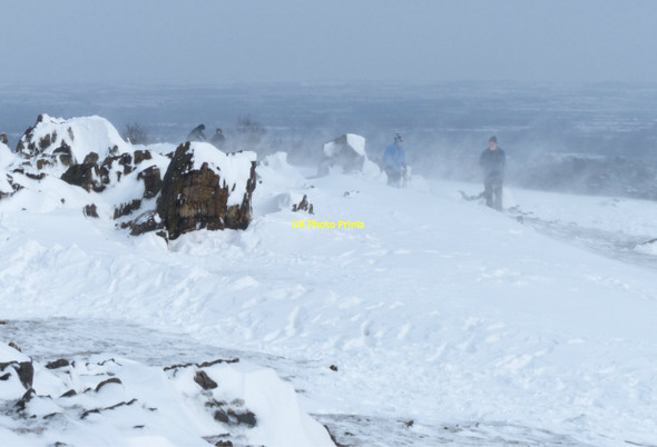 Photo 6"x4" Blizzard like conditions at the summit Woodhouse Eaves c2013