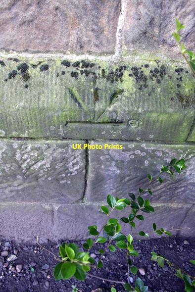 Photo 6"x4" Benchmark on Christ Church's tower Burton upon Trent c2013