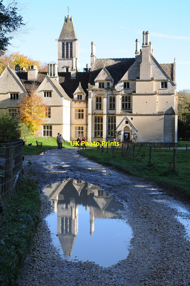 Photo 6"x4" Woodchester Mansion reflected in a puddle Coaley Peak c2013