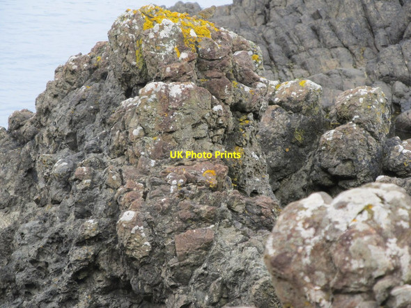 Photo 6"x4" Agglomerate igneous rocks in the Little Isles of Camplie Ballintoy c2013