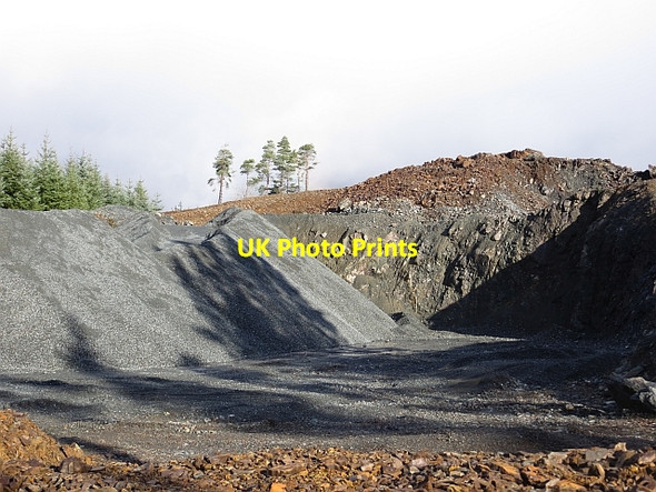 Photo 6"x4" Roadstone quarry, Loch Ard Forest Lime Hill c2013