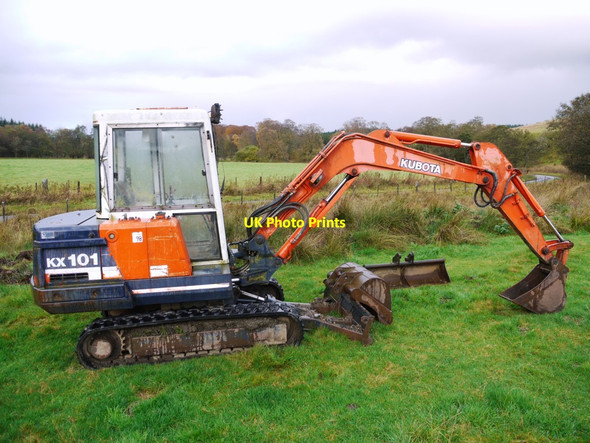 Photo 6"x4" Digger near Black Burn Greenhaugh\/NY7987 c2013