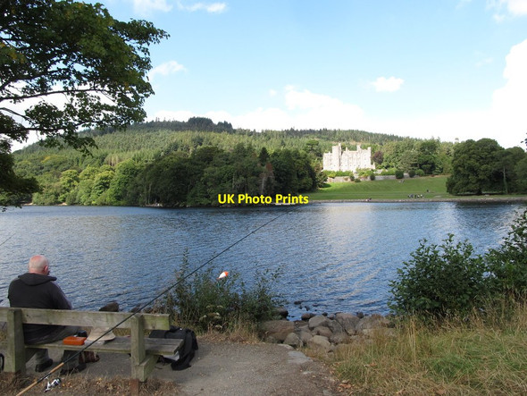 Photo 6"x4" A fisherman on the banks of Castlewellan Lake Castlewellan c2013