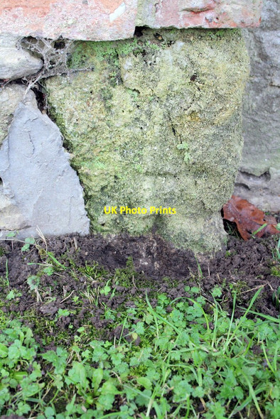 Photo 6"x4" Weathered benchmark on barn conversion at Lower Farm Denton\/SP5902 c2013