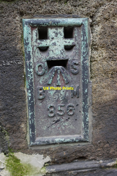Photo 6"x4" Flush Bracket Bench Mark, White Lion Public House Hebden Bridge c2013