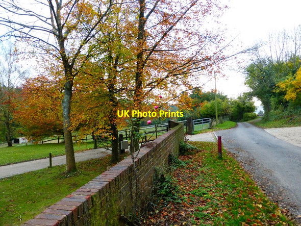 Photo 6"x4" The road going south by the entrance to Lower Farm Up Marden c2013