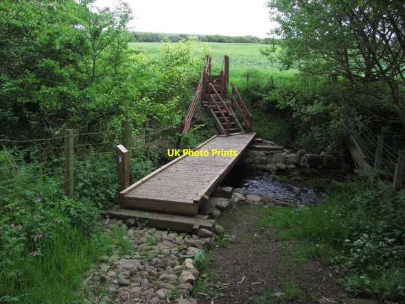 Photo 6"x4" On Ayrshire Coastal Path. Footbridge over stream, S of Dunure Dunure c2013