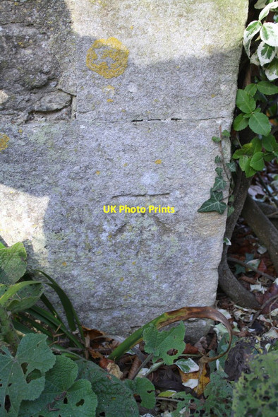 Photo 6"x4" Benchmark on the old school Garsington c2013