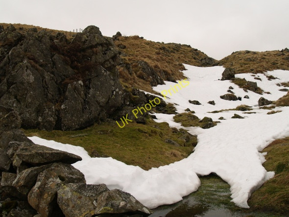 Photo 6"x4" Rock and snow, Ellers Cleuch Rig Ellers Cleuch Rig c2009