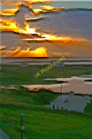 Photo 6"x4" Glashagh - Sunset from Teach Jack's Hotel room Carrick\/B8128 c2005