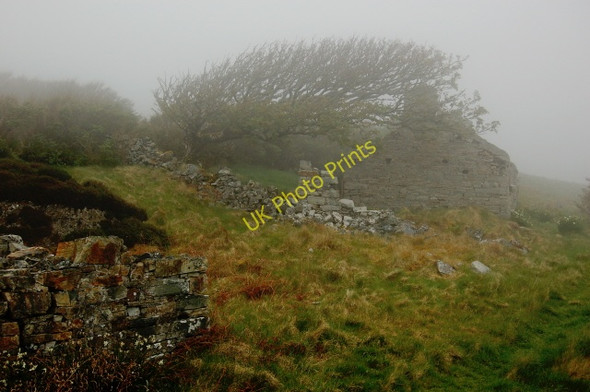 Photo 6"x4" Horn Head - Derelict cottage in fog Dunfanaghy c2008