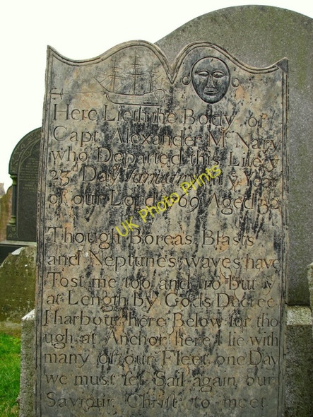 Photo 6"x4" Gravestone, Whitechurch Cemetery Ballywalter c2009