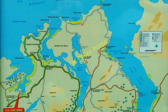 Photo 6"x4" Doe Castle - You are here sign. Creeslough c2008